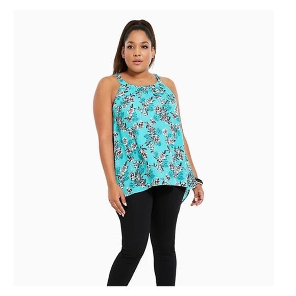Torrid Teal Green Floral Cami Tank Sz.2 - Picture 1 of 11